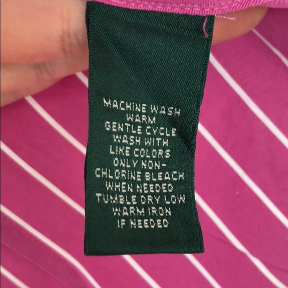 Ralph Lauren pink and white stripe button down - Picture 5 of 6
